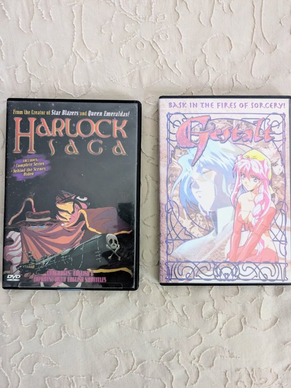 Set of 2x Anime Manga DVDs Harlock Saga and Gestalt